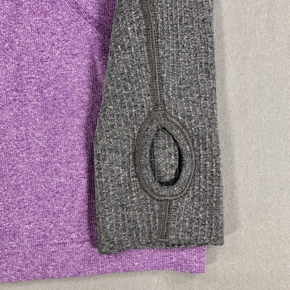 Lululemon Shirt Womens 4 Purple Gray Swiftly Tech Long Sleeve Athletic Thumbhole